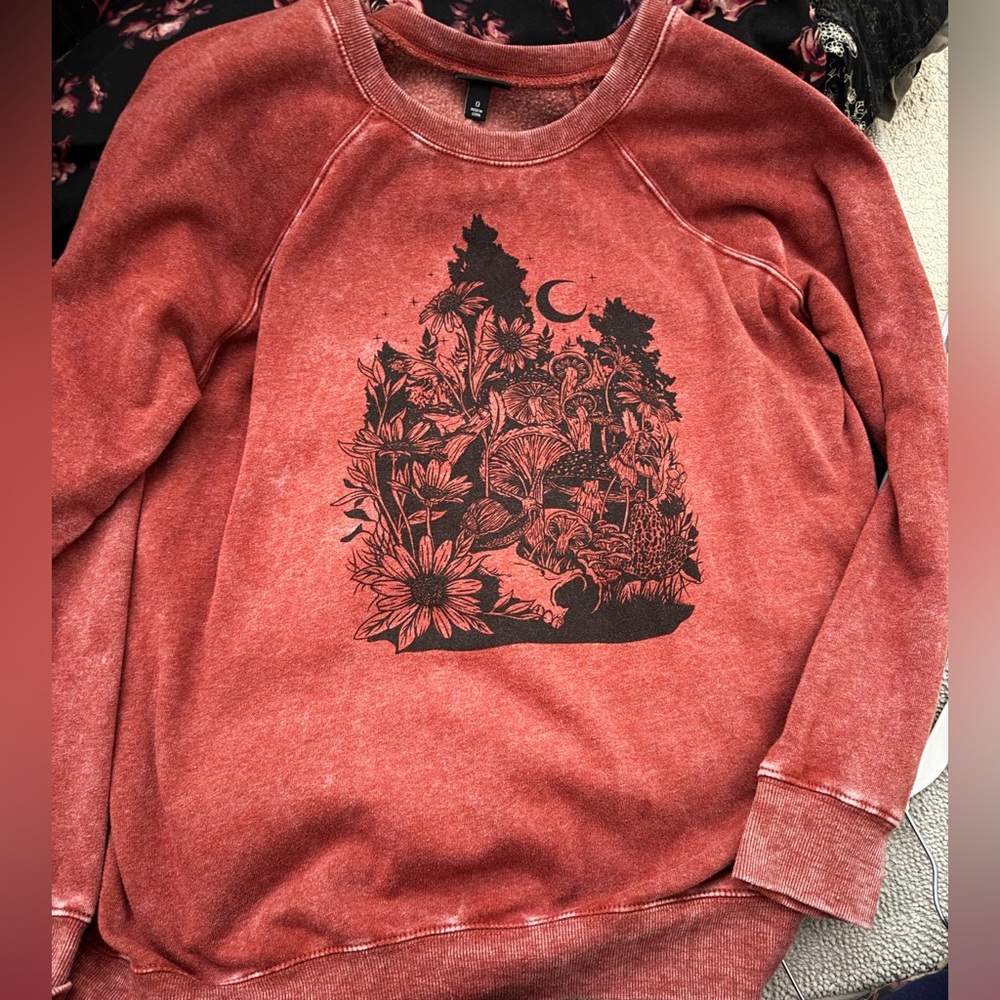 Torrid Burgundy Graphic Crew Neck Sweater